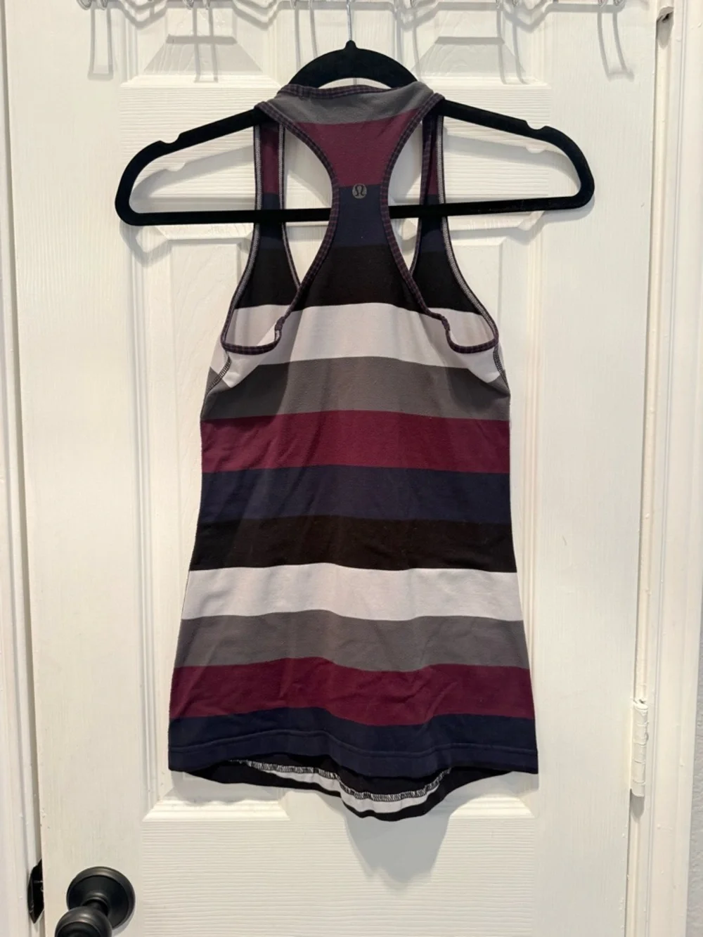 💜🖤 Lululemon Size Small Racerback Tank Top Striped Athletic Yoga Workout Top